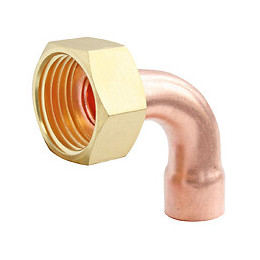 Raccord 2 Piéces Coudé Cuivre Ø22 / Écrou 20/27