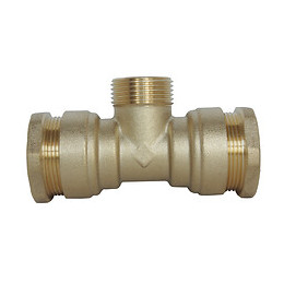 Té Laiton Mâle Au Centre Pour Tube Pe D20 - M15/21 - Sens Unique De Montage