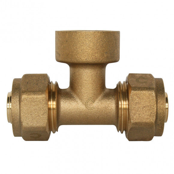 Té À Visser Pour Tube Per Ø12 -  Femelle 15/21 Au Centre :  Ø12 -f15/21-ø12