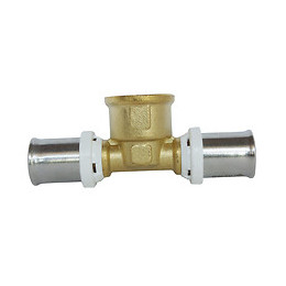 Té À Sertir Pour Tube Multicouche Ø16 - Femelle 15/21 Au Centre:  Ø16-f15/21-ø16