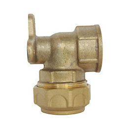 Applique Murale Laiton Pour Tube Pe D25 - F20/27 - Serrage Extérieur