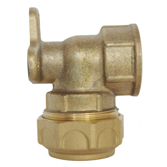 Applique Murale Laiton Pour Tube Pe D25 - F20/27 - Serrage Extérieur