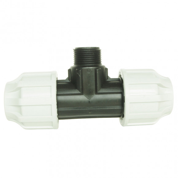 Té Égal Mâle Plastique Pour Tube Pe D20 - M15/21- Serrage Extérieur