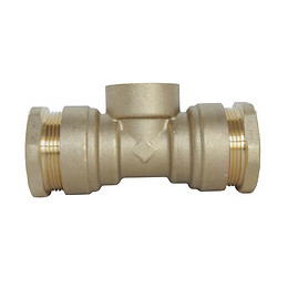 Té Laiton Femelle Au Centre Pour Tube Pe D25 - F20/27 - Sens Unique De Montage