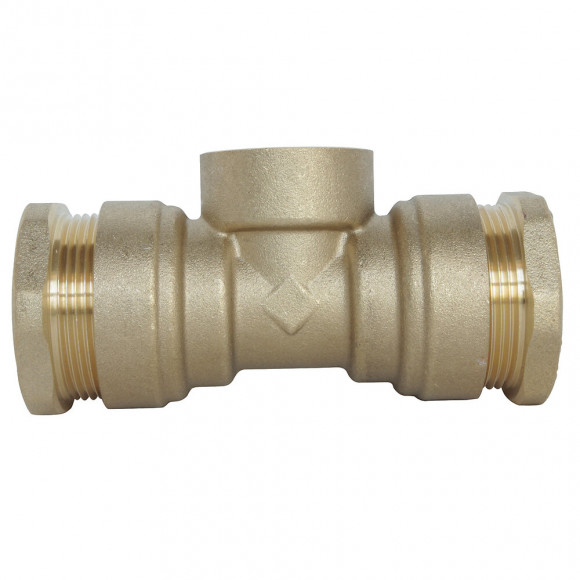 Té Laiton Femelle Au Centre Pour Tube Pe D20 - F15/21 - Sens Unique De Montage