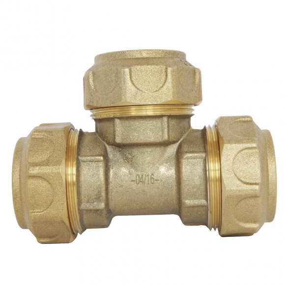 Té Égal Laiton Pour Tube Pe D20 - Serrage Extérieur