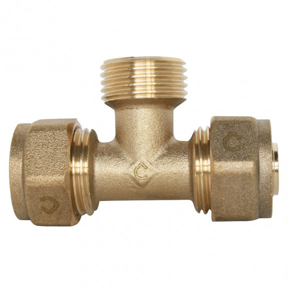 Té À Visser Pour Tube Per Ø20 -  Male 15/21 Au Centre :  Ø20 -f15/21-ø20