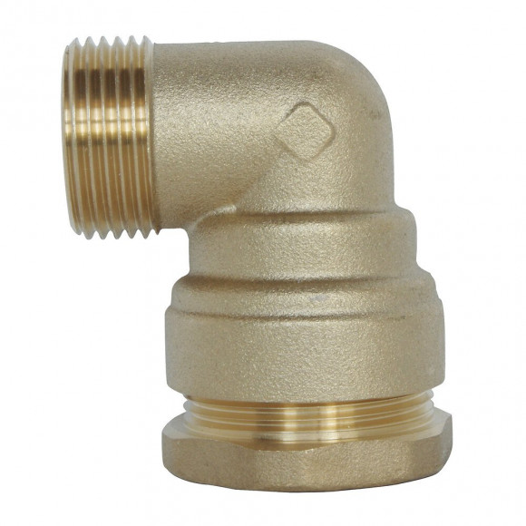 Coude Mâle Laiton Pour Tube Pe D32 - M26/34 - Sens Unique De Montage