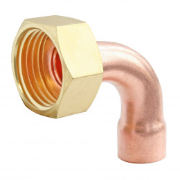 Raccord 2 Piéces Coudé Cuivre Ø12 / Écrou 15/21