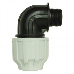 Coude Mâle Plastique Pour Tube Pe D32 - M26/34 - Serrage Extérieur