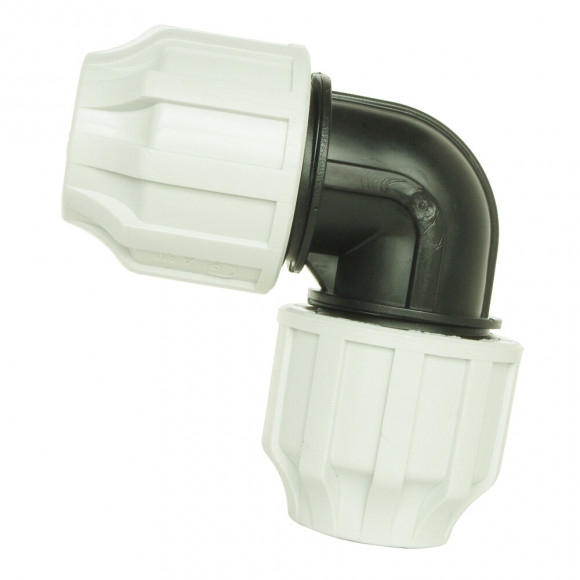 Coude Égal Plastique Pour Tube Pe D25 - Serrage Extérieur