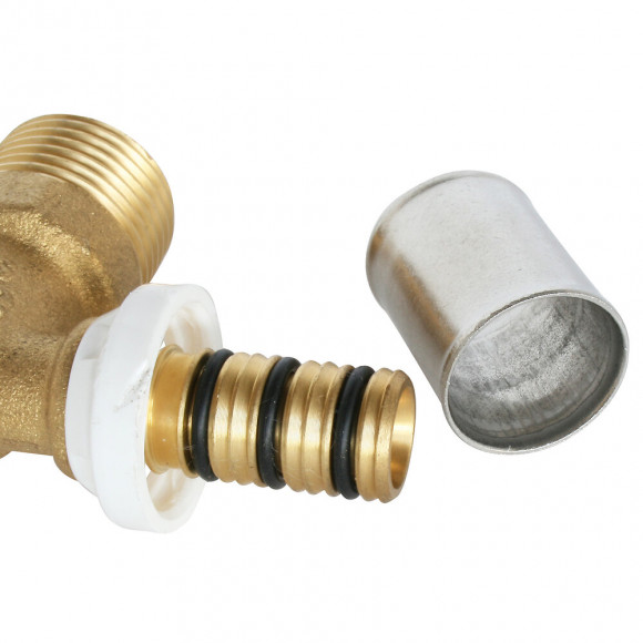 Té À Sertir Pour Tube Multicouche Ø16 -  Mâle 15/21 Au Centre :  Ø16 -m15/21-ø16