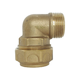 Coude Mâle Laiton Pour Tube Pe D25 - M20/27 - Serrage Extérieur