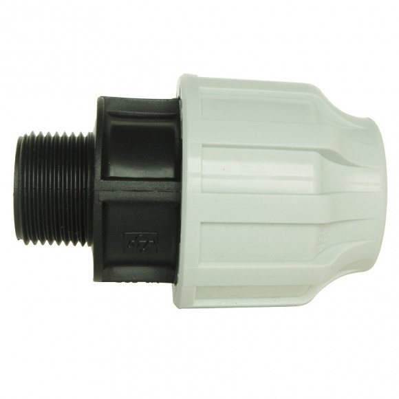 Raccord Droit Mâle Plastique Pour  Tube Pe D50 - M40/49 - Serrage Extérieur
