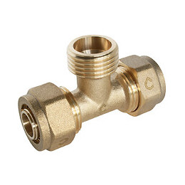 Té À Visser Pour Tube Per Ø16 -  Mâle 15/21 Au Centre :  Ø16 -m15/21-ø16