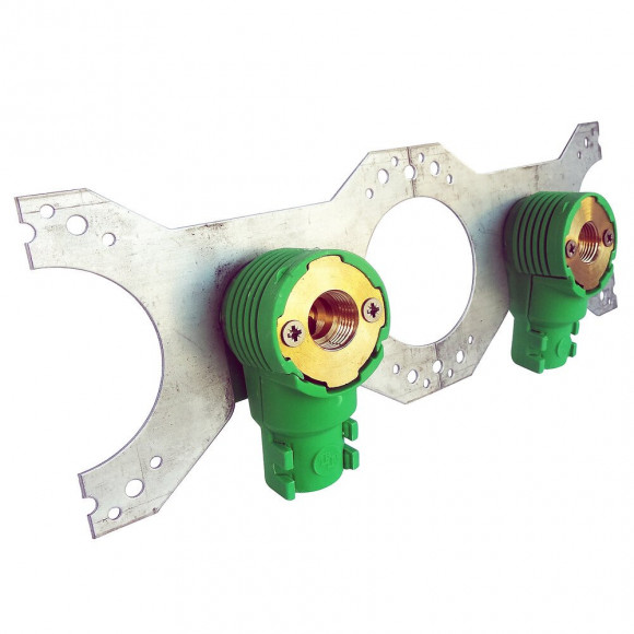 Kit D'encastrement Double Avec Sorties De Cloison Pour Tube Per De D16 - F15/21