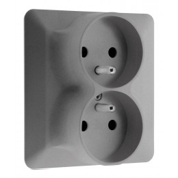 Double Prise 2p +t Monoposte Titanium - Artezo