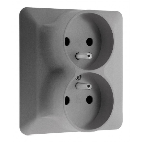 Double Prise 2p +t Monoposte Titanium - Artezo