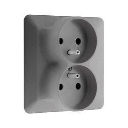Double Prise 2p +t Monoposte Titanium - Artezo