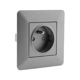 Prise De Courant Affleurante 2p+t 16a Simple Titanium - Artezo