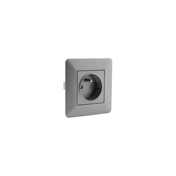 Prise De Courant Affleurante 2p+t 16a Simple Titanium - Artezo