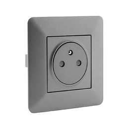 Prise De Courant Affleurante 2p+t 16a Simple Titanium - Artezo