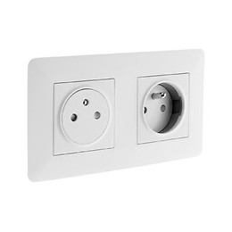 Double Prise Affleurante 2p+t 16a Livrée Avec Boîte D?encastrement Blanche - Artezo