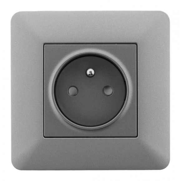 Prise De Courant Affleurante 2p+t 16a Simple Titanium - Artezo