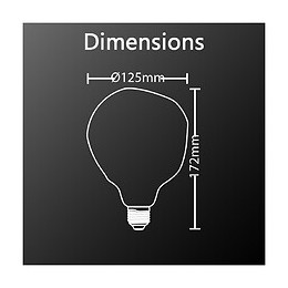 Ampoule Led Globe (g125) Irrégulière Au Verre Ambré, Culot E27, 6w Cons. (60w Eq.), 806 Lumens, Lumière Blanc Chaud