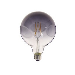 Ampoule Led Globe (g125) Irrégulière Au Verre Fumé, Culot E27, 6w Cons. (48w Eq.), 600 Lumens, Lumière Blanc Chaud