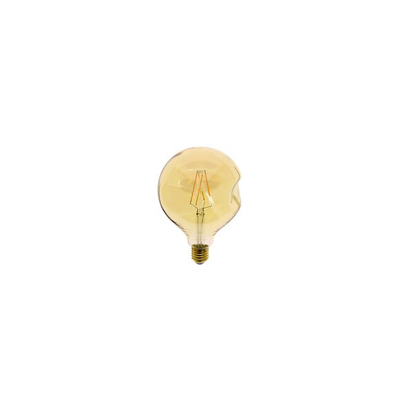 Ampoule Led Globe (g125) Irrégulière Au Verre Ambré, Culot E27, 6w Cons. (60w Eq.), 806 Lumens, Lumière Blanc Chaud