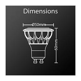 Ampoule Led (spot), Culot Gu10, Conso. 4,2w (eq. 25w), 280 Lumens, Blanc Chaud