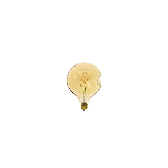 Ampoule Led Globe (g125) Irrégulière Au Verre Ambré, Culot E27, 6w Cons. (60w Eq.), 806 Lumens, Lumière Blanc Chaud