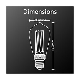 Ampoule Led Déco Hologramme Edison Au Verre Ambré, Culot E27, 4w Cons., 200 Lumens, Lumière Blanc Chaud