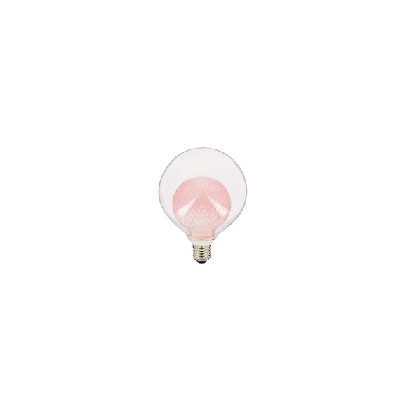 Ampoule Déco Led, Double Verre Rose, G125, Culot E27, 4w Cons. 2700k Blanc Chaud