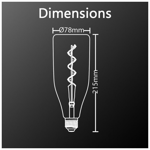 Ampoule Led Déco Bouteille Au Verre Ambré, Culot E27, 4w Cons. (30w Eq.), 350 Lumens, Lumière Blanc Chaud
