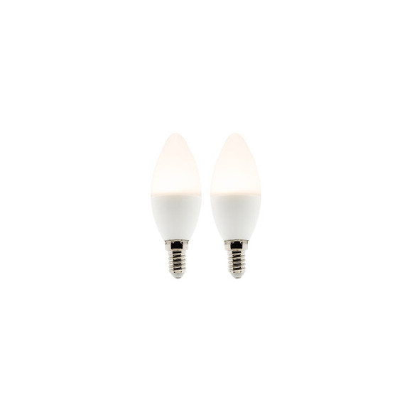 Lot De 2 Ampoules Led Flamme 5w E14 360lm 2700k - (blanc Chaud)