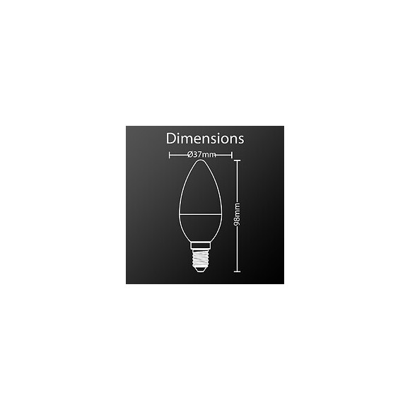 Pack De 2 Ampoules Led (flamme), Culot E14, Conso. 2,8w (eq. 25w), 250 Lumens, Blanc Chaud