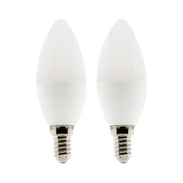 Lot De 2 Ampoules Led Flamme 5w E14 360lm 2700k - (blanc Chaud)
