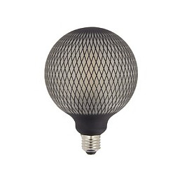 Ampoule Déco Led Filament, Aspect Filet Noir, G125, Culot E27, 4w Cons. 2700k Blanc Chaud