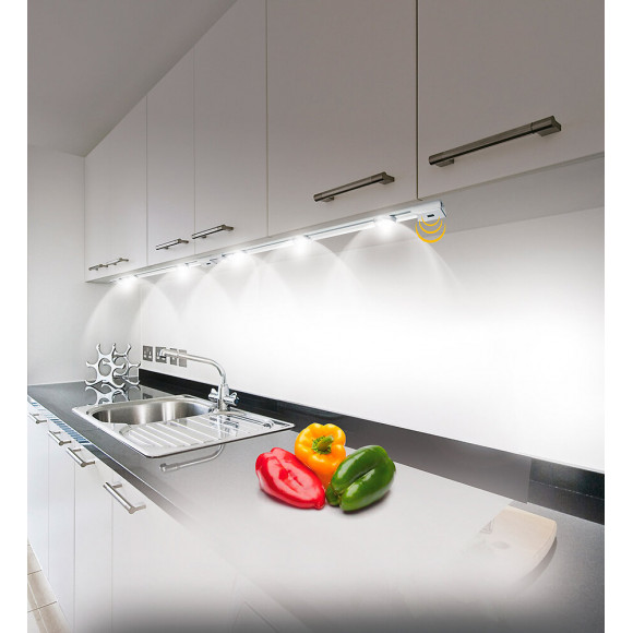 Réglette 3 Spots Led 8w 76cm Elysée Gris