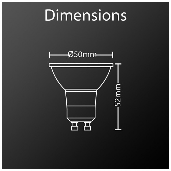 Lot De 2 Ampoules Led Spots Au Culot Gu10, 5w Cons. (50w Eq.), Lumière Blanche Chaude