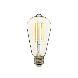 Ampoule À Filament Led Edison, Culot E27, 8w Cons. (75w Eq.), Lumière Blanc Chaud