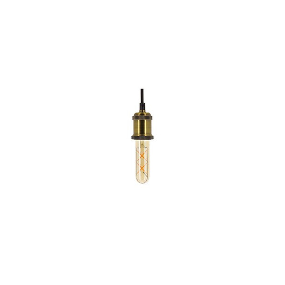 Ampoule Led (t125) Tube / Vintage Au Verre Ambré, Culot E27, 4w Cons. (30w Eq.), 323 Lumens, Lumière Blanc Chaud
