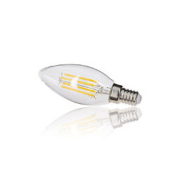 Ampoule À Filament Led Flamme, Culot E14, 4w Cons. (40w Eq.), Lumière Blanc Neutre