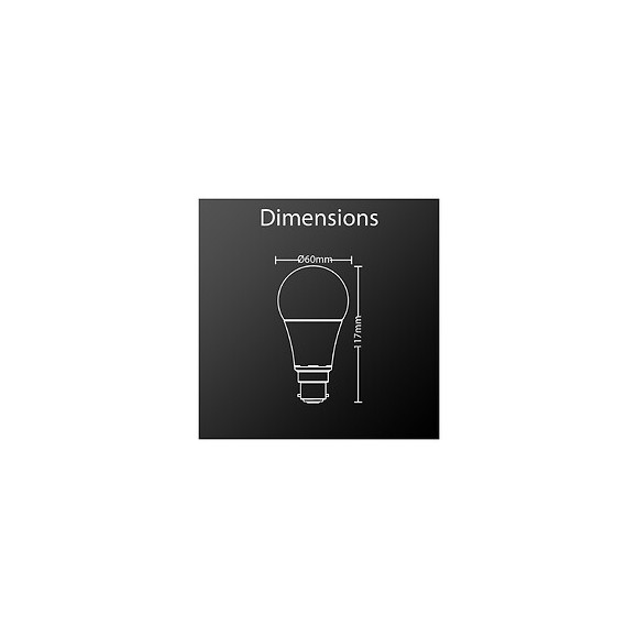 Lot De 2 Ampoules Led A60, Culot B22, 10w Cons. (60w Eq.), Lumière Blanc Chaud