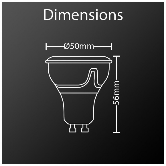 Ampoule Led Spot, Culot Gu10, 6,1w Cons. (50w Eq), Lumière Blanc Chaud
