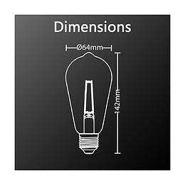 Ampoule Led St64, Culot E27, 4w Cons. (24w Eq.), Lumière Blanc Chaud