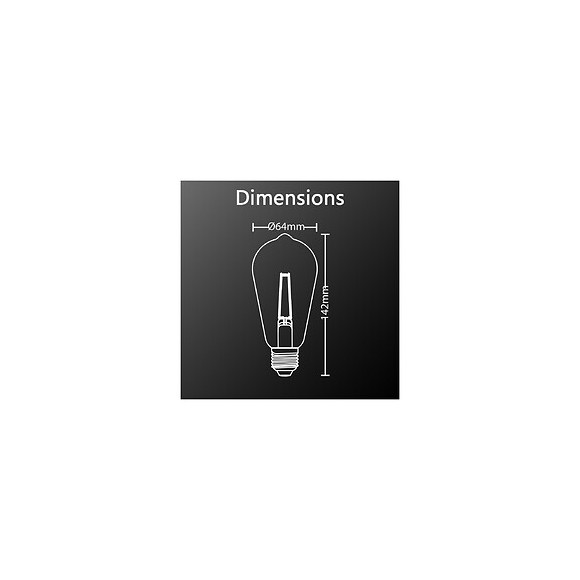 Ampoule Led St64, Culot E27, 4w Cons. (24w Eq.), Lumière Blanc Chaud
