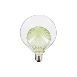 Ampoule Déco Led, Double Verre Vert, G125, Culot E27, 4w Cons. 2700k Blanc Chaud